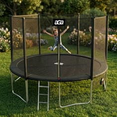 Aga Sport Pro Trampolin 430 cm Črna + zaščitna mreža + lestev + žep za obutev