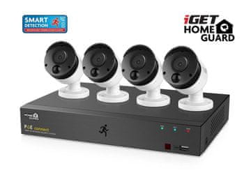 iGET Komplet kamer HOMEGUARD HGNVK85304 z napajanjem PoE, 8-kanalni NVR + 4x HGNVK930CAM FHD kamera