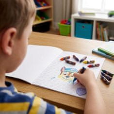 Paw Patrol Tačke na patrulji Ustvarjalni komplet za barvanje, pisalni set za otroke, beležka + 12 mini voščenih barvic