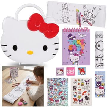 HELLO KITTY Hello Kitty Ustvarjalni komplet za otroke, likovni komplet za barvanje + kovček