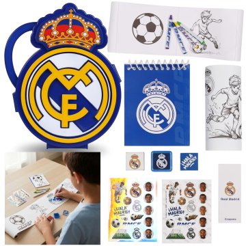 sarcia.eu Real Madrid Ustvarjalni komplet za otroke, likovni komplet za barvanje, za oboževalce + kovček