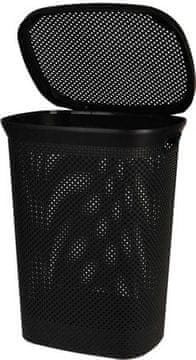 EXCELLENT Koš za perilo KO-027100100 Koš za perilo s pokrovom iz plastike 60 l črne barve