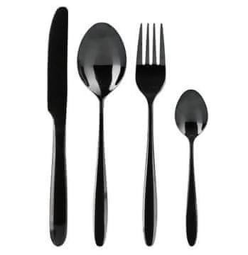 EXCELLENT Komplet jedilnega pribora KO-CC4100950 Stainless steel cutlery set 24 pcs BLACK