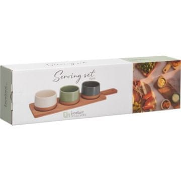 EXCELLENT Komplet skled KO-210001110 snack serving tray with cutting board 3 pcs