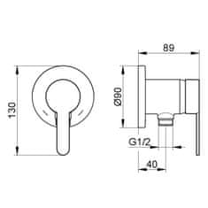 Keuco Keuco IXMO enoročna mešalna miza za tuš, vgradna, krom 59552010301