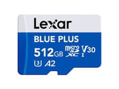 Lexar Spominska kartica BLUE PLUS, Micro SDXC, 512GB, 170MB/s, U3, V30, A2, UHS-I, z adapterjem