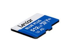 Lexar Spominska kartica BLUE PLUS, Micro SDXC, 512GB, 170MB/s, U3, V30, A2, UHS-I, z adapterjem