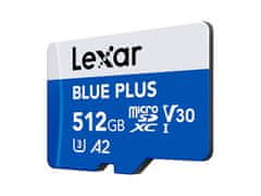 Lexar Spominska kartica BLUE PLUS, Micro SDXC, 512GB, 170MB/s, U3, V30, A2, UHS-I, z adapterjem