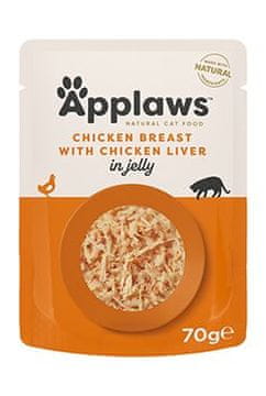 Applaws Cat pocket Adult Jelly piščančje prsi z jetri 70g