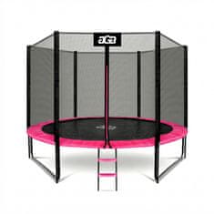 Aga Sport Pro Trampolin 305 cm Roza + zaščitna mreža + lestev