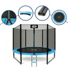 Aga Sport Pro Trampolin 305 cm Svetlo modra + zaščitna mreža + lestev