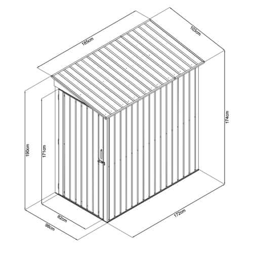 Dimenzije vrtne hiške Fieldmann