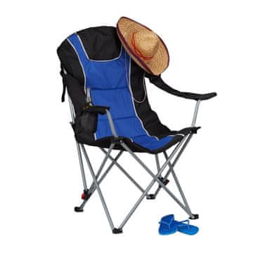 Northix Zložljiv kamping stol z oblazinjenjem in naslonom