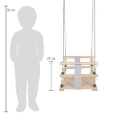 Small foot Lesena otroška gugalnica z ograjo Skandi
