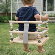 Small foot Lesena otroška gugalnica z ograjo Skandi