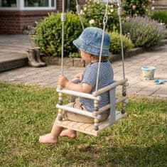 Small foot Lesena otroška gugalnica z ograjo Skandi