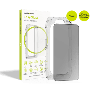 Mobile-origin EasyGlass Privacy zaščitno steklo za iPhone 17e/16e/14/13/13 Pro (EGA-P-i14)