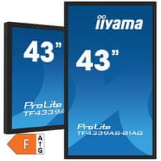 iiyama ProLite TF4339AS-B1AG 108cm (42,5") 4K IPS 24/7 DP/HDMI zvočniki na dotik interaktivni monitor