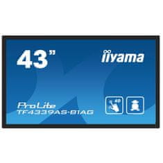 iiyama ProLite TF4339AS-B1AG 108cm (42,5") 4K IPS 24/7 DP/HDMI zvočniki na dotik interaktivni monitor