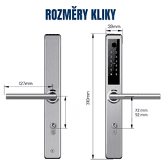 BOT Pametna kljukica TTLOCK HR1, srebrna, 92 mm