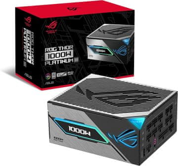 slomart ASUS ROG Thor 1000W Platinum III - Gaming napajalnik (ATX, OLED, GPU-First, Cybenetics Platinum, GaN, ATX 3.1, PCIe 5.1, 12V-2x6)