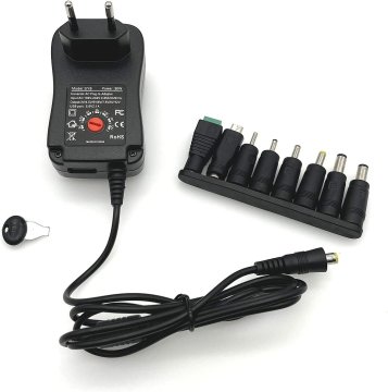 slomart JZK 30W Univerzalni Napajalnik - Nastavljiv AC/DC Adapter (3-12V) za Kamere, Zvočnike, Playerje. Varno in Zanesljivo!