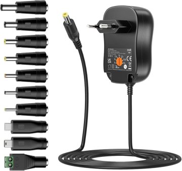 slomart Zolt 45W Univerzalni Napajalnik AC DC 5V-15V + USB 5V 2A, 10 DC Vtičev, 3A Max. za Elektroniko - B0932YBT9X