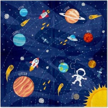 PartyPal Papirnati prtički univerzum 10 kosov 33x33cm - Party Pal