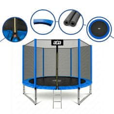 Aga Sport Pro Trampolin 305 cm Modra + zaščitna mreža + lestev