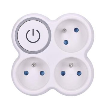 Solight P106 vozlišče, 3x 10A, belo-sivo, stikalo