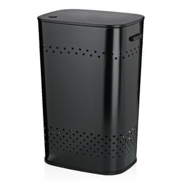Kela Koš za perilo KL-23964 Malaga metal black seat 39.5x29.5x57.5cm