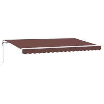 Vidaxl Retraktilna tenda Rjava 400 x 200 cm blago