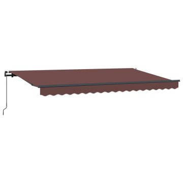 Vidaxl Retraktilna tenda Rjava 400 x 200 cm blago