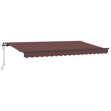 Vidaxl Retraktilna tenda Rjava 400 x 200 cm blago