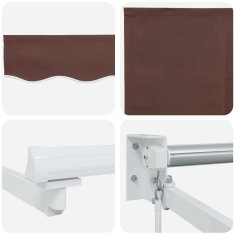 Vidaxl Ročna tenda 3 x 2 m Rjava 100% poliester