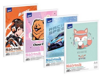 Skicirka A4/20 listov - mešanica motivov