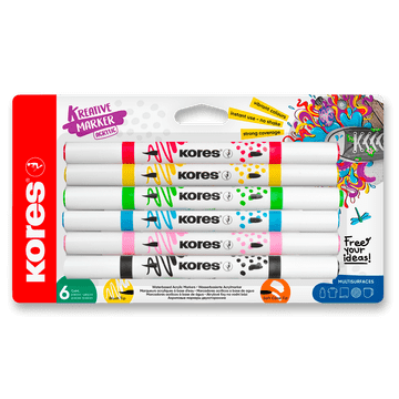 Akrilni markerji Kores Kreative Markers - komplet 6 barv