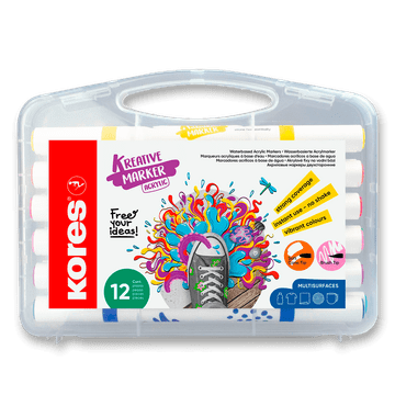 Akrilni markerji Kores Kreative Markers - komplet 12 barv