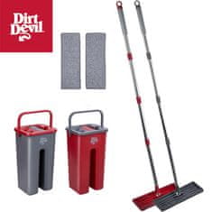 Dirt Devil komplet za čiščenje tal / površin, 4 kosi, 6L vedro, suho / mokro čiščenje, sivo-rdeč