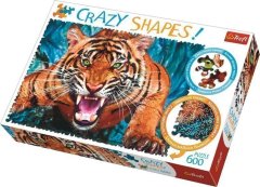 Trefl Tiger Attack Puzzle / 600 kosov, nore oblike