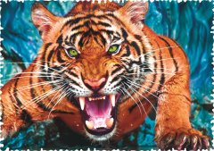 Trefl Tiger Attack Puzzle / 600 kosov, nore oblike