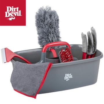 Dirt Devil 6V1 komplet za čiščenje površin / tal, 6 kos, trpežna izdelava, sivo-rdeč