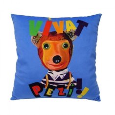 Kasperl Pezi: Vzglavnik 30x30 cm - Vivat Pezi / modra