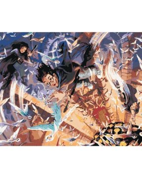 ZUTY Slikanje po številkah 40 x 50 cm Harry Potter - Harry, Hermiona in Ron iščejo ključ