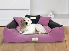 shumee Pasja postelja KINGDOG ograda 75x65 cm personalizirana vodoodporna roza