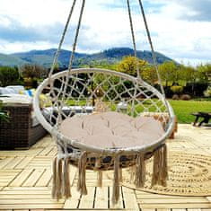 shumee Vrtna blazina 110 cm za viseči stol štorkljino gnezdo vodoodporno kapučino