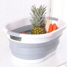 Dirt Devil zložljiva košara za perilo, ultra lahka, belo-siva