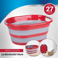 Dirt Devil zložljiva košara za perilo, ultra lahka, 27 L, rdečo-siva