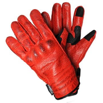 Cappa Racing Moške moto rokavice DOMINO usnjene kratke rdeče