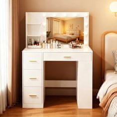 Aga Toaletna miza z ogledalom in osvetlitvijo Mat bela